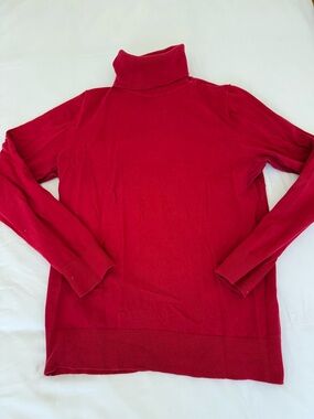 Andrew Marc Red Knit Sweater with Turtleneck